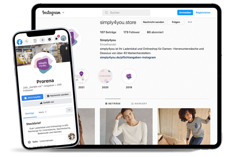 simply4you ist auf Facebook und Instagram