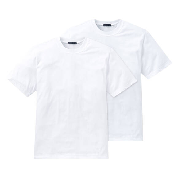 Schiesser American T-Shirt Rundhals - 008150 - 2er Pack (S  Weiß)
