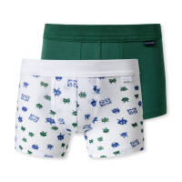Schiesser - Kids Boys - Feinripp Organic Cotton - Shorts / Pants - 2er Pack (128  Grün gemustert)