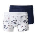 Schiesser - Kids Boys - Feinripp Organic Cotton - Shorts / Pants - 2er Pack (104  Dunkelblau gemustert)