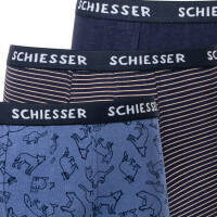 Schiesser - Kids Boys - 95/5 Organic Cotton - Shorts / Pants - 3er Pack (92  Blau gemustert)