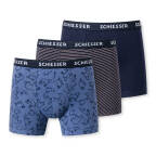 Schiesser - Kids Boys - 95/5 Organic Cotton - Shorts / Pants - 3er Pack (92  Blau gemustert)