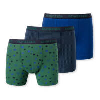 Schiesser - Kids Boys - 95/5 Organic Cotton - Shorts / Pants - 3er Pack (128  Grün/Blau gemustert)
