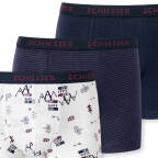 Schiesser - Kids Boys - 95/5 Organic Cotton - Shorts / Pants - 3er Pack (92  Dunkelblau gemustert)