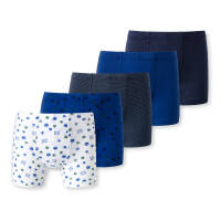 Schiesser - Kids Boys -95/5 Organic Cotton - Shorts / Pants - 5er Pack (104  Blau/Grau gemustert)