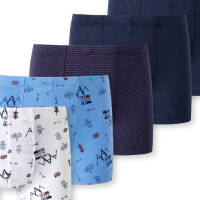 Schiesser - Kids Boys -95/5 Organic Cotton - Shorts / Pants - 5er Pack (92  Blau/Weiß gemustert)