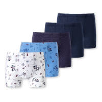Schiesser - Kids Boys -95/5 Organic Cotton - Shorts / Pants - 5er Pack (98  Blau/Weiß gemustert)