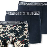Schiesser - Teens Boys - 95/5 Organic Cotton - Shorts / Pants - 3er Pack (152  Dunkelblau gemustert)