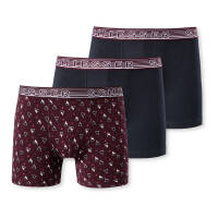 Schiesser - Teens Boys - 95/5 Organic Cotton - Shorts / Pants - 3er Pack (164  Rot/Blau gemustert)