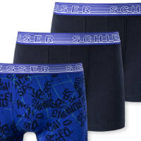 Schiesser - Teens Boys - 95/5 Organic Cotton - Shorts / Pants - 3er Pack (164  Blau gemustert)