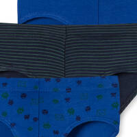 Schiesser - Kids Boys - 95/5 Organic Cotton - Sportslips / Unterhosen - 3er Pack (116  Blau gemustert)