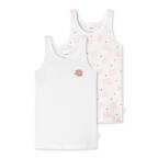 Schiesser - Kids Girls - Feinripp Organic Cotton - Unterhemd - 2er Pack (92  Weiß gemustert)