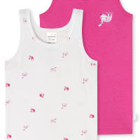 Schiesser - Kids Girls - Feinripp Organic Cotton - Unterhemd - 2er Pack (98  Pink/Weiß gemustert)