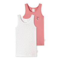 Schiesser - Kids Girls - Feinripp Organic Cotton - Unterhemd - 2er Pack (92  Rosa/Weiß gemustert)