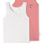 Schiesser - Kids Girls - Feinripp Organic Cotton - Unterhemd - 2er Pack (104  Rosa/Weiß gemustert)