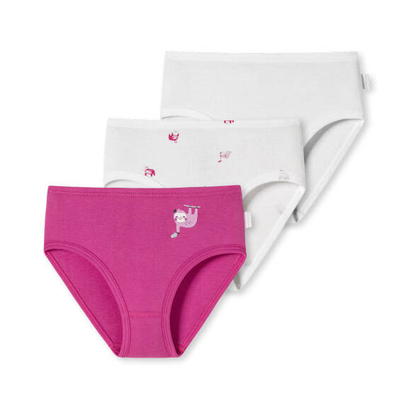 Schiesser - Kids Girls - Feinripp - Organic Cotton - Hüftslip - 3er Pack (98  Pink/Weiß)