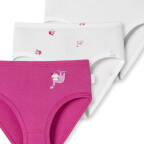 Schiesser - Kids Girls - Feinripp - Organic Cotton - Hüftslip - 3er Pack (104  Pink/Weiß)