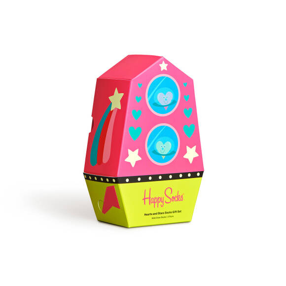 Happy Socks - Kids Hearts and Stars Geschenk Box - 3 Paar