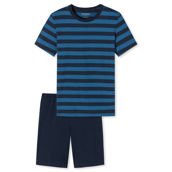 Schiesser - Teens Boys - Organic Cotton - Schlafanzug Kurz (164  Blau)