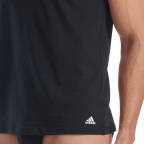 Adidas - Active Flex Cotton 3 Stripes - Unterhemd / Shirt Kurzarm - 2er Pack (M  Schwarz)