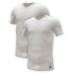 Adidas - Active Flex Cotton 3 Stripes - Unterhemd / Shirt Kurzarm - 2er Pack (L  Weiß)