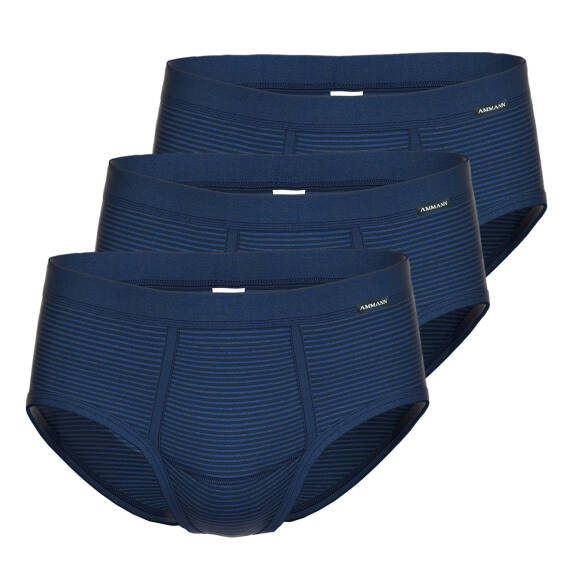 AMMANN - Jeans - Slip Unterhose mit Eingriff - 3er Pack (12  Blau)