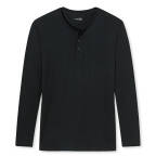 Schiesser - Mix & Relax Basic - Schlafanzug Shirt langarm mit Knopfleiste - 163837