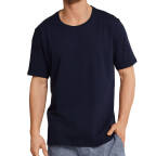 Schiesser - Mix & Relax Basic - Schlafanzug T-Shirt rundhals - 163832 (48  Dunkelblau)