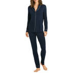 HANRO - Natural Comfort - Pyjama - Langarm (XS  Deep navy)