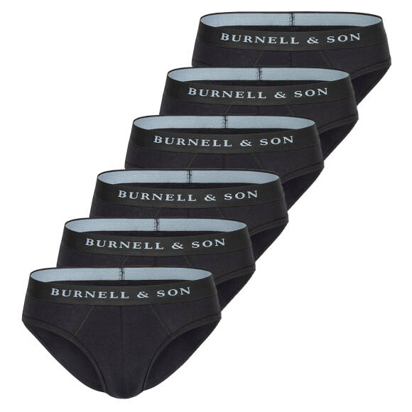 Burnell & Son - Herren - Slip - 6er Pack (S  Schwarz)