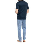 Seidensticker - Herren Schlafanzug lang - Single Jersey - kurzarm (48  Blau)