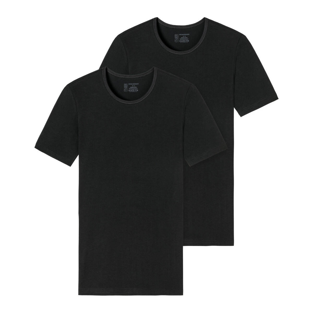 4 Schiesser 95/5 PIMA  V-Shirt  T-Shirt  weiß schwarz  Gr S    NEU 