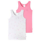 Schiesser - Kids Girls - Feinripp Organic Cotton - Unterhemd - 2er Pack (116  Weiß / Rosa)