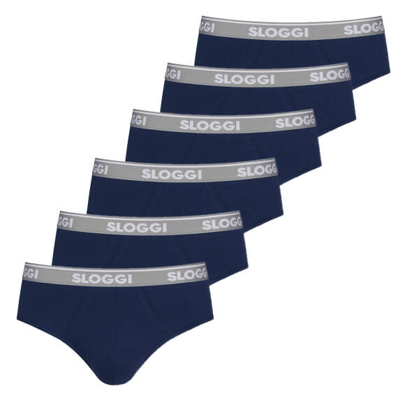 Sloggi men - GO ABC - Midi Slip - Unterhosen - 6er Spar-Pack (XL  Blue Black)