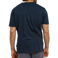 Ammann - Organic Cotton - Mix & Match - Schlafanzug-Shirt mit V-Ausschnitt kurzarm (XL  Dunkelblau)