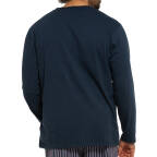 Ammann - Organic Cotton - Mix & Match - Schlafanzug-Shirt mit V-Ausschnitt langarm (XL  Dunkelblau)