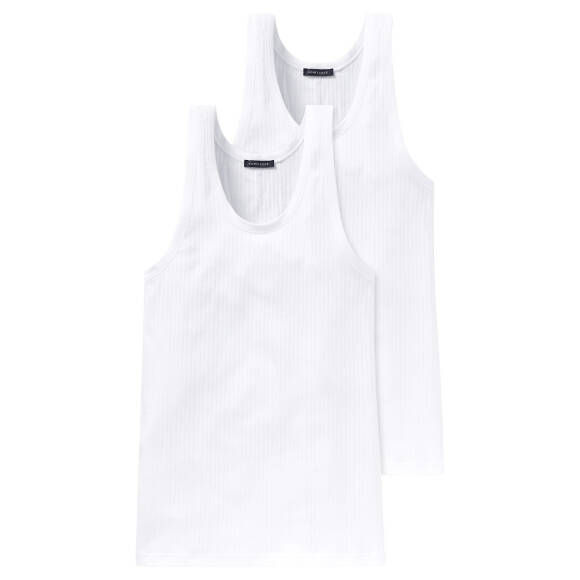 Schiesser Cotton Essentials Authentic Unterhemd -103401 - 2er Pack (4  Weiß)