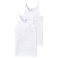 Schiesser Cotton Essentials Feinripp Unterhemd - 205144 - 2er Pack (8  Weiß)