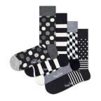 Happy Socks - Classic Black & White Geschenk Box - 4 Paar